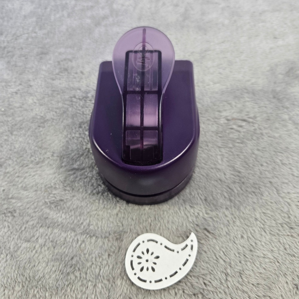 Creative Memories Paisley Paper Punch Purple Scrapbooking Tool Floral Teardrop